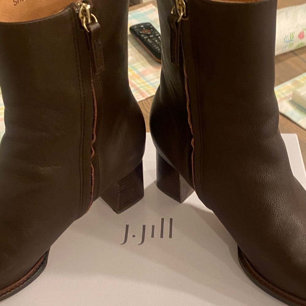 J. Jill Reese Block Heel Dark Espresso Brown Boots